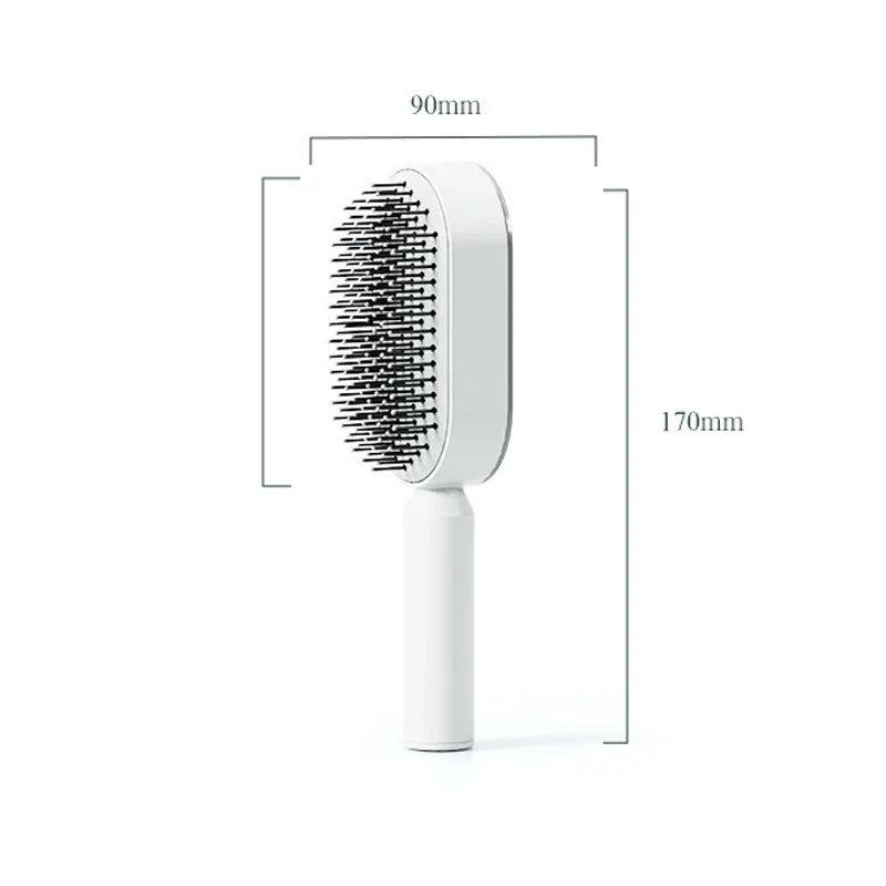 Self-cleaning hairbrush