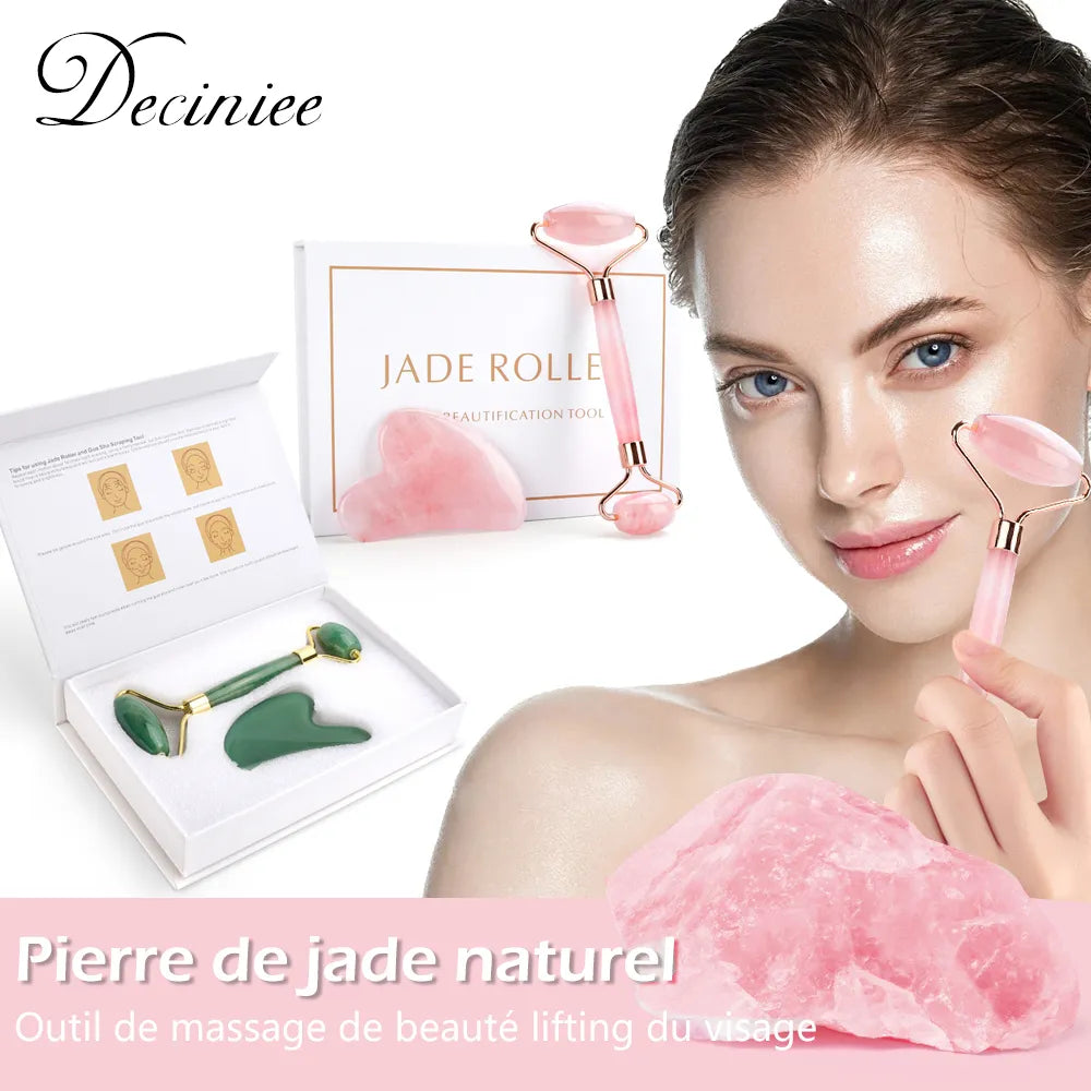 Natural Rose Quartz Jade Roller